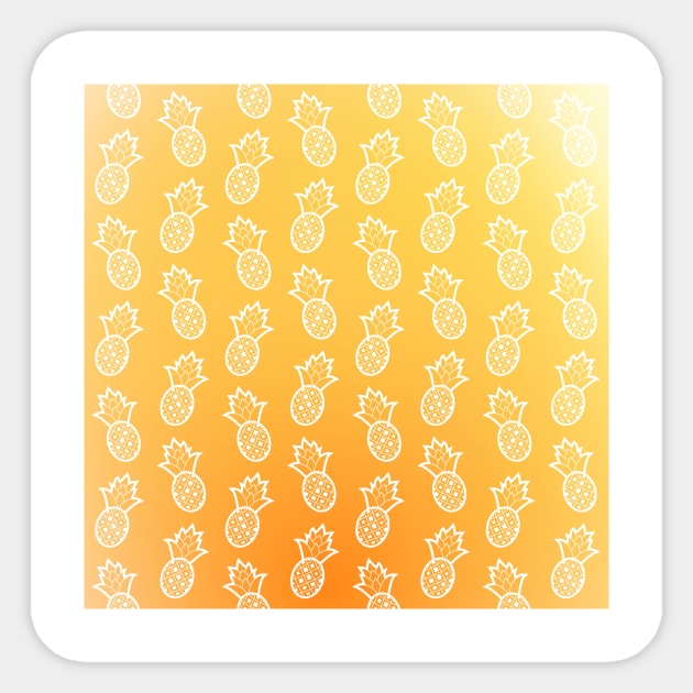 Gold Pineapple Pattern Sticker by designminds1